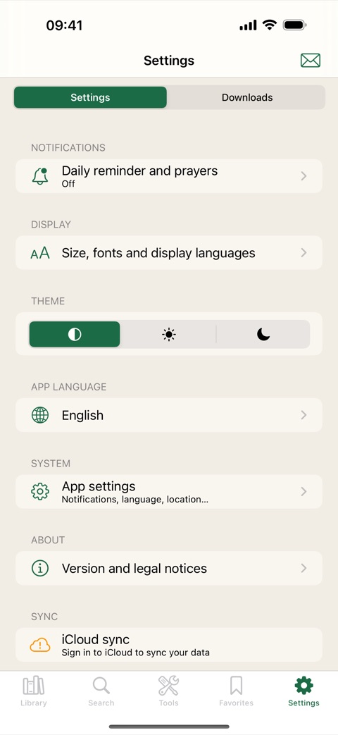App settings